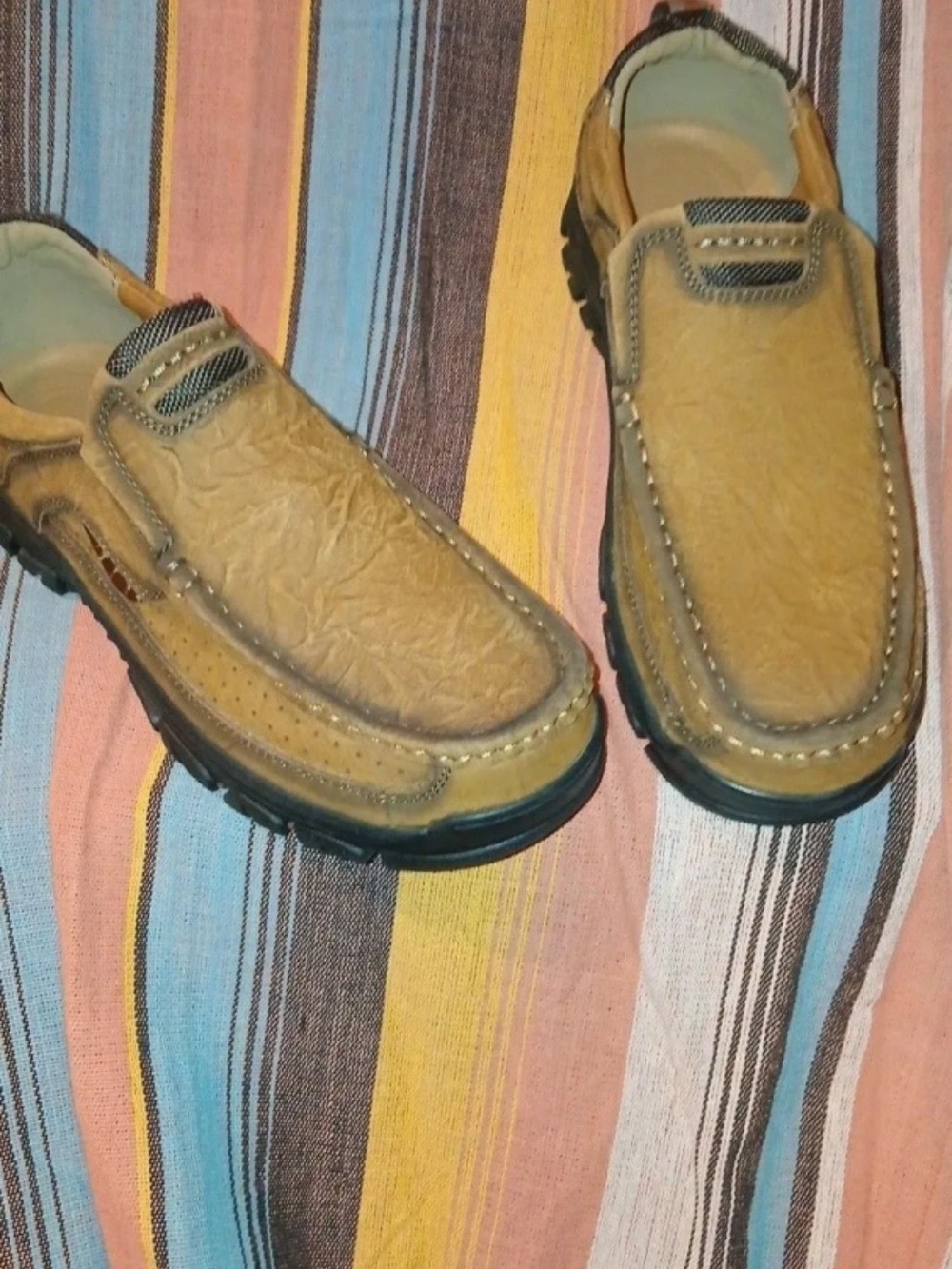 Mostelo Men's Casual Tan Slip-On Driving Loafers